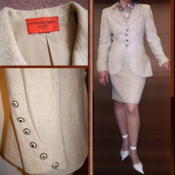🗼💖Vintage Emanuel Ungaro Parallele skirt suit 10 - Picture 1 of 16